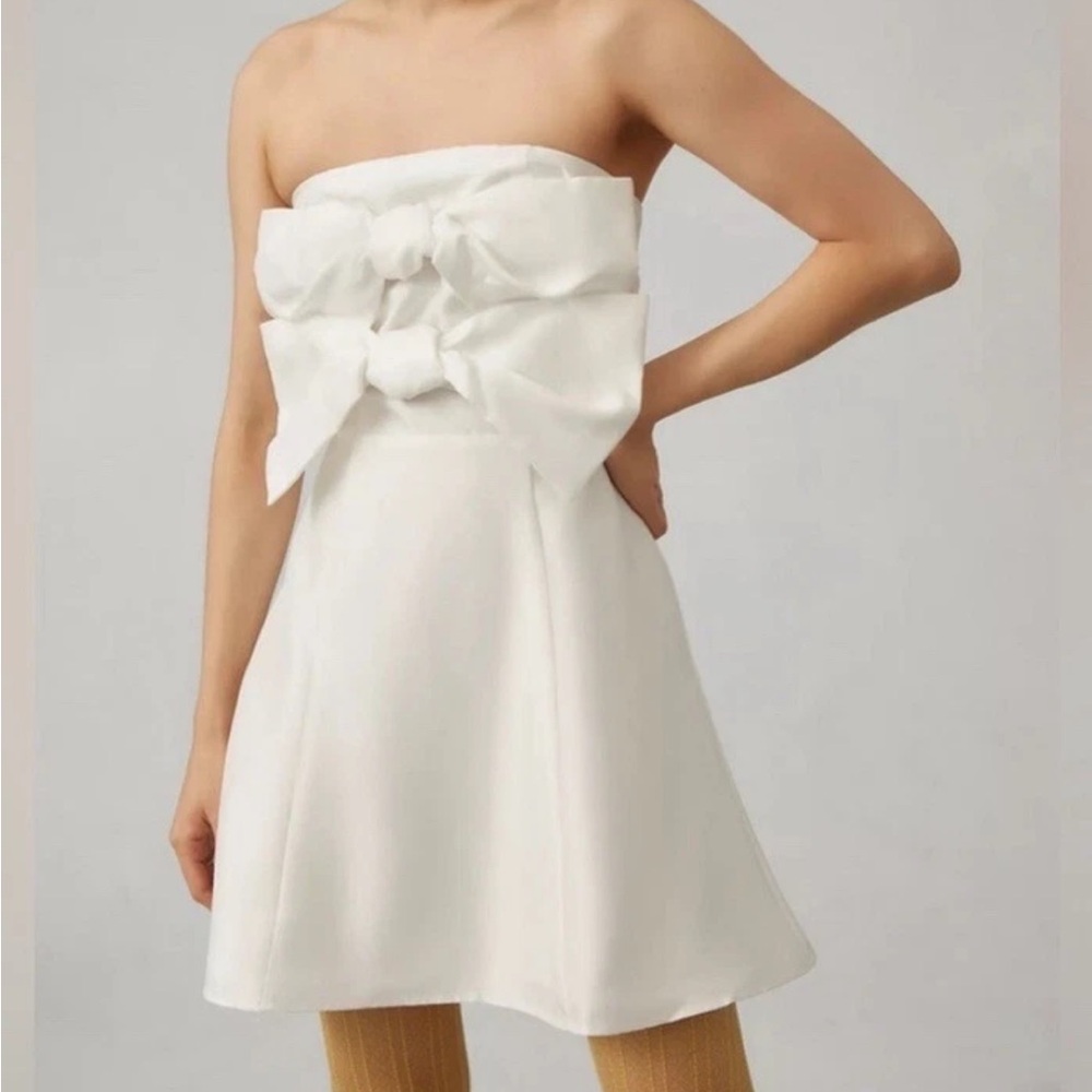 Anthropologie BOSKEMPER Strapless Bow Dress Size S